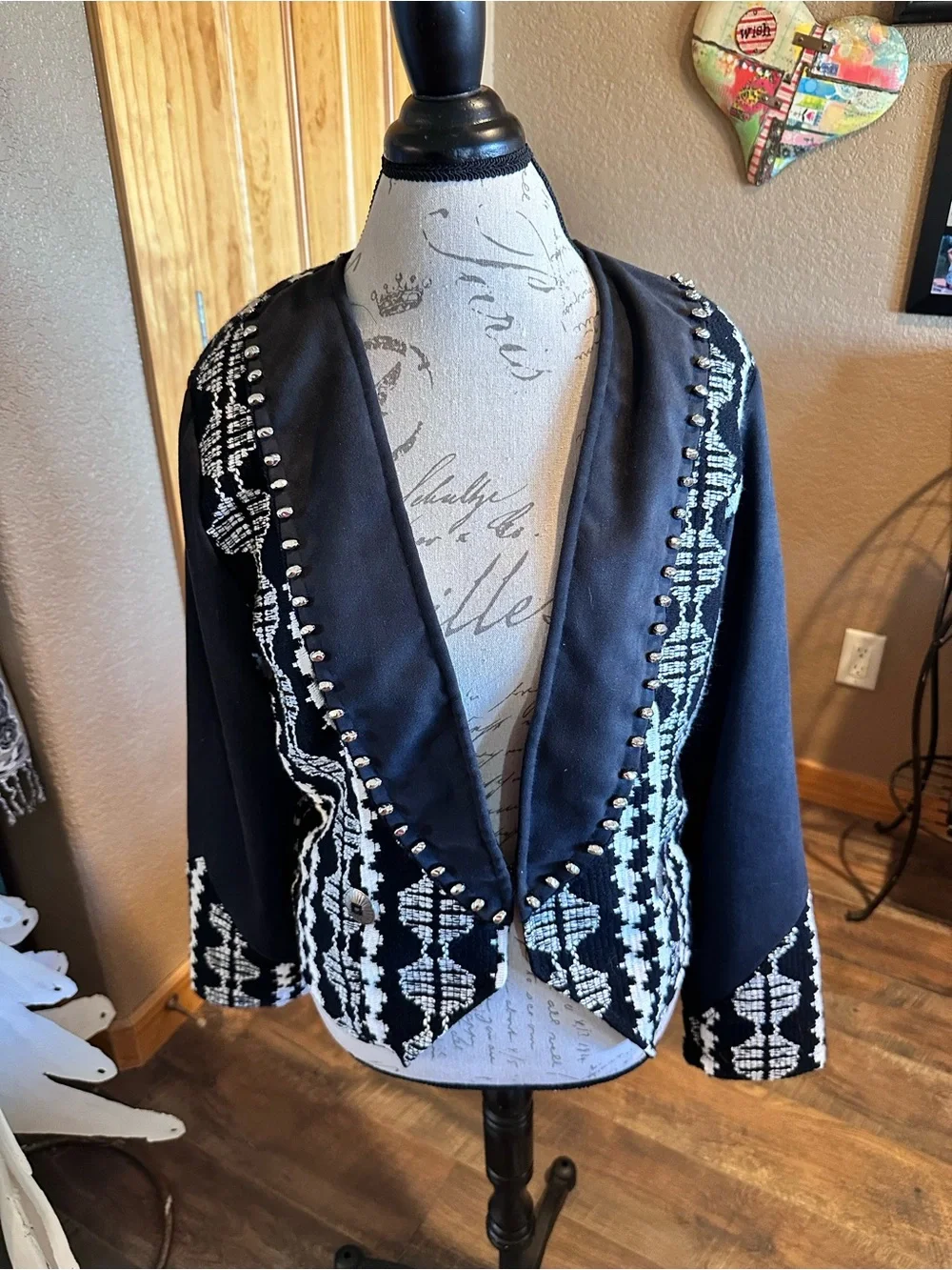 Rate Vintage Duo Designs Handmade Tweed and Faux Suede Jacket